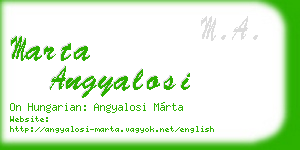 marta angyalosi business card